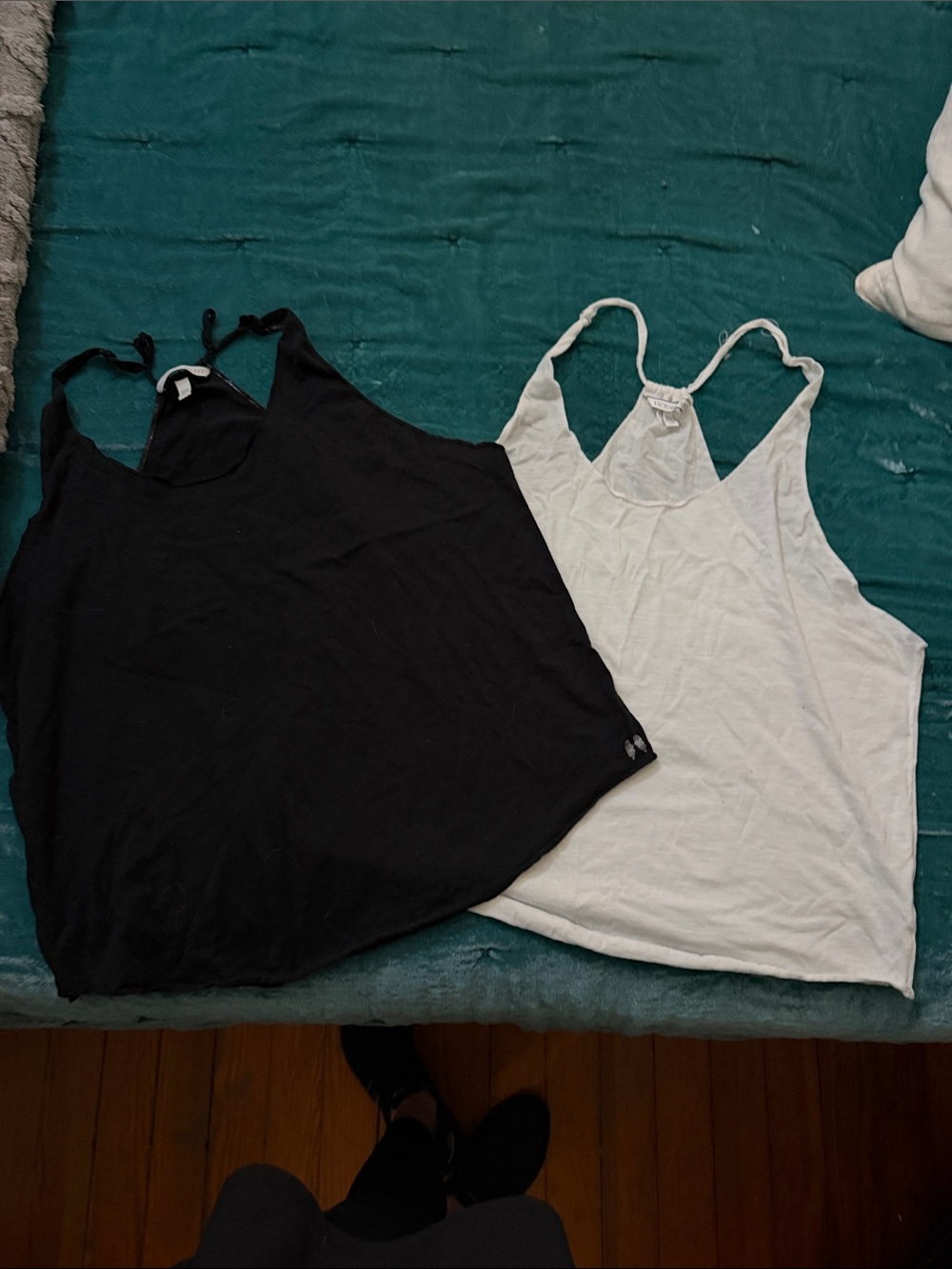 Victoria's Secret Black and White Racerback Tank Top Set